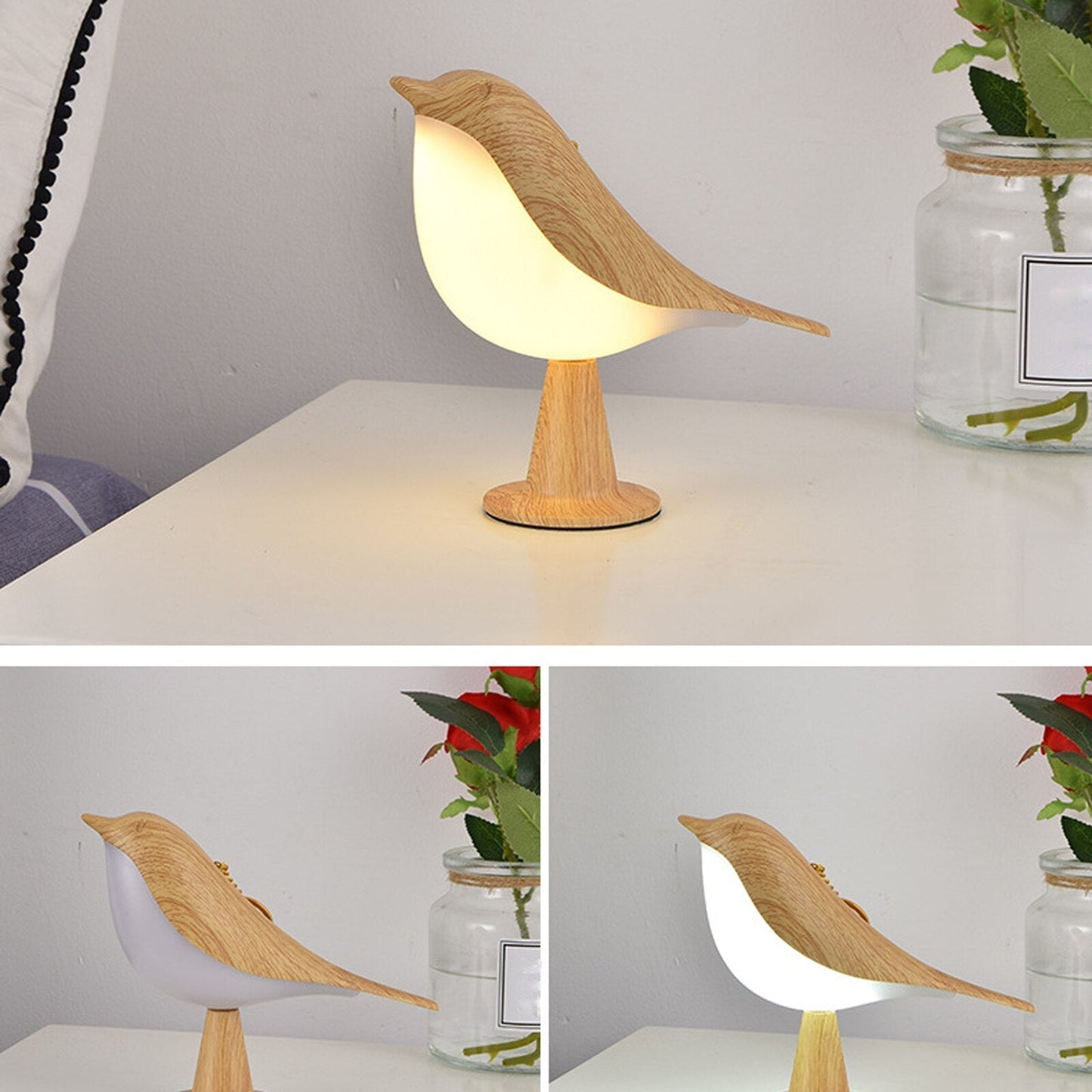 Lustora – Artistieke Vogel Tafellamp met Warme Sfeerverlichting