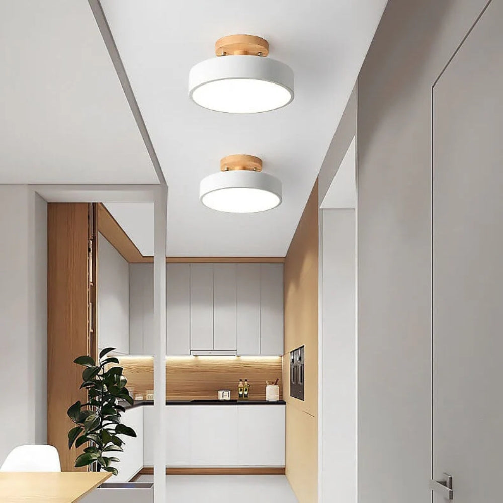 Skyvera - Nordische LED Plafondlamp met Matte Kap en Halfinbouwdesign