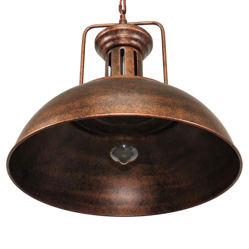 Corvin – Landelijke Industriële Roestkleurige Dome Hanglamp