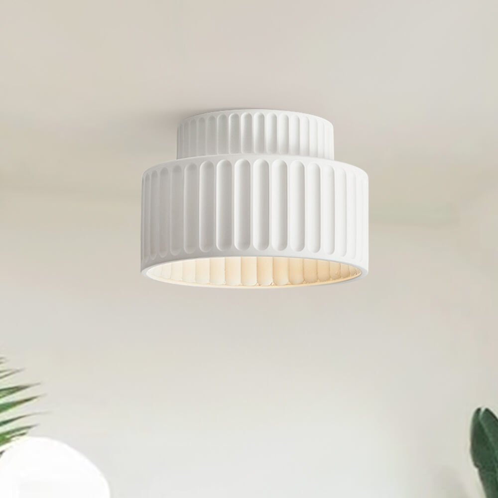 Ceryn – Vintage Crème Drum Plafondlamp