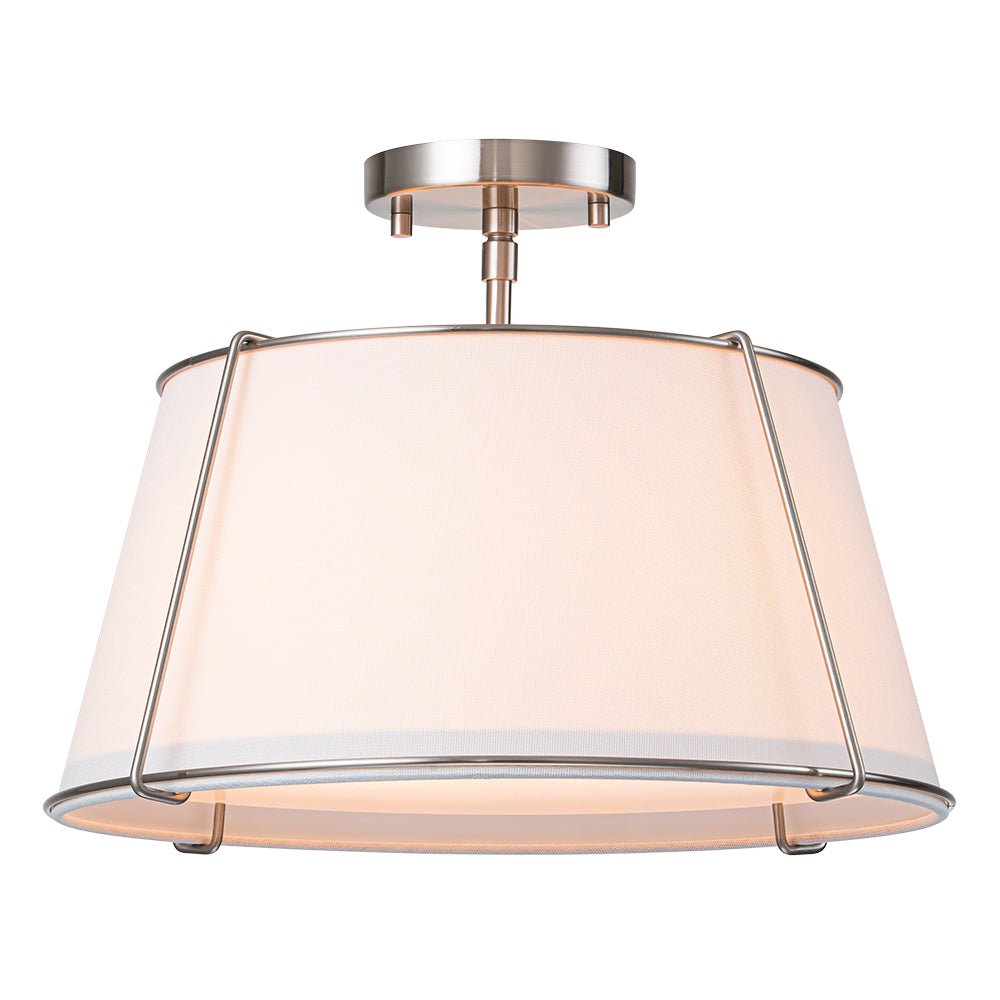 Evelora – 4-Lichts Linnen Trommel Semi Flush Plafondlamp