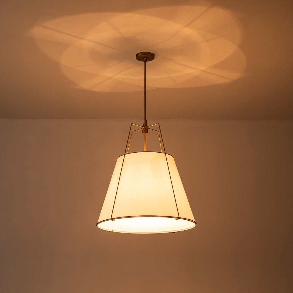 Aurora – 4-Lichts Conische Linnen Taps toelopende Hanglamp
