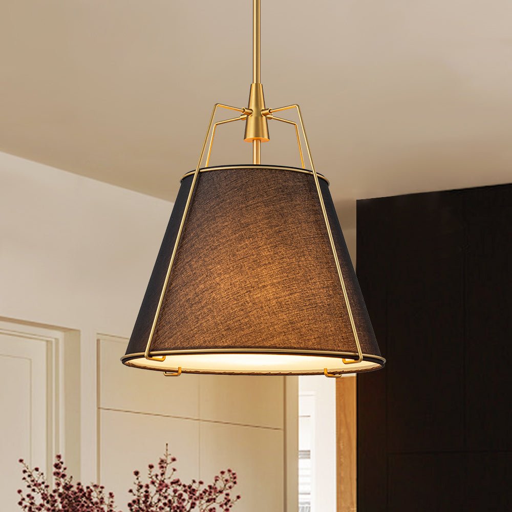 Aurora – 4-Lichts Conische Linnen Taps toelopende Hanglamp