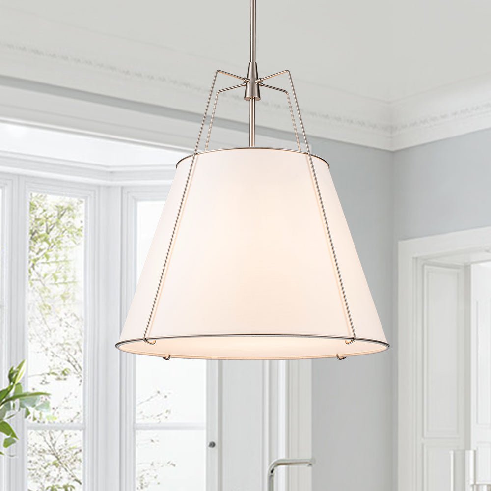 Aurora – 4-Lichts Conische Linnen Taps toelopende Hanglamp