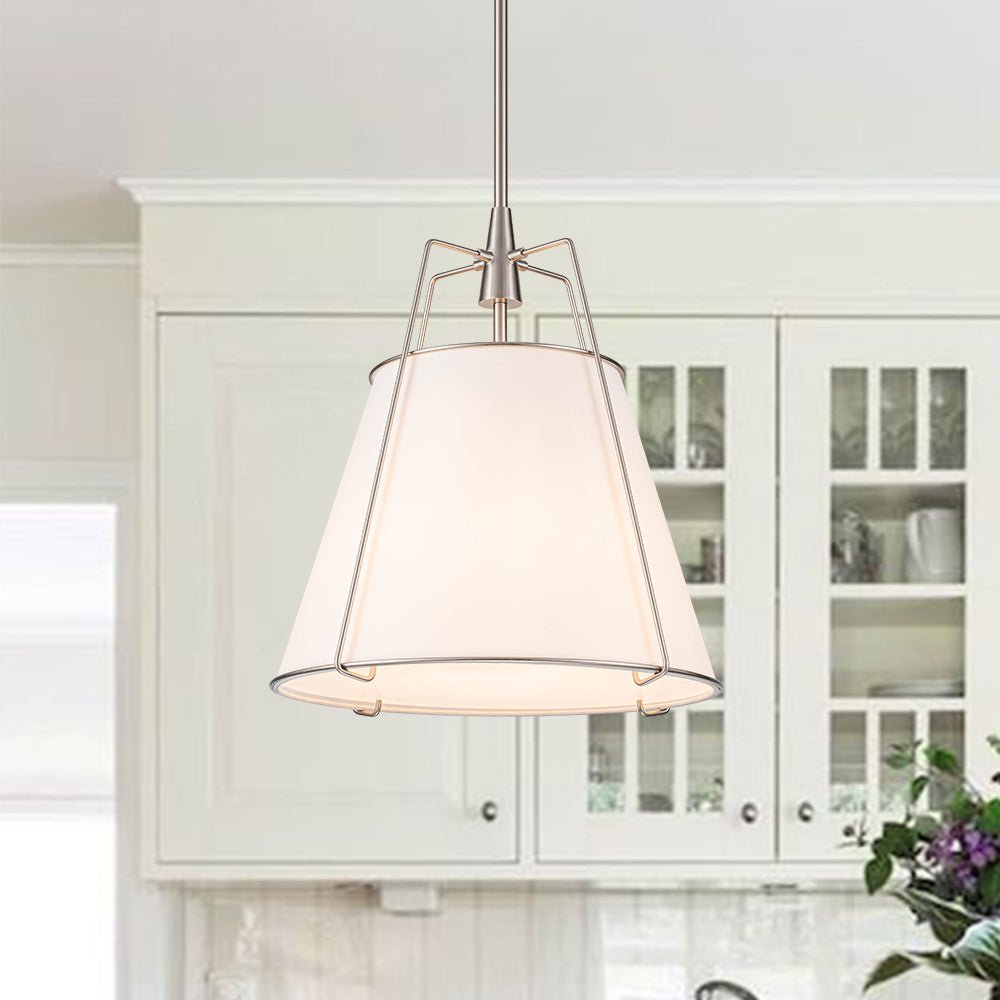 Aurora – 4-Lichts Conische Linnen Taps toelopende Hanglamp