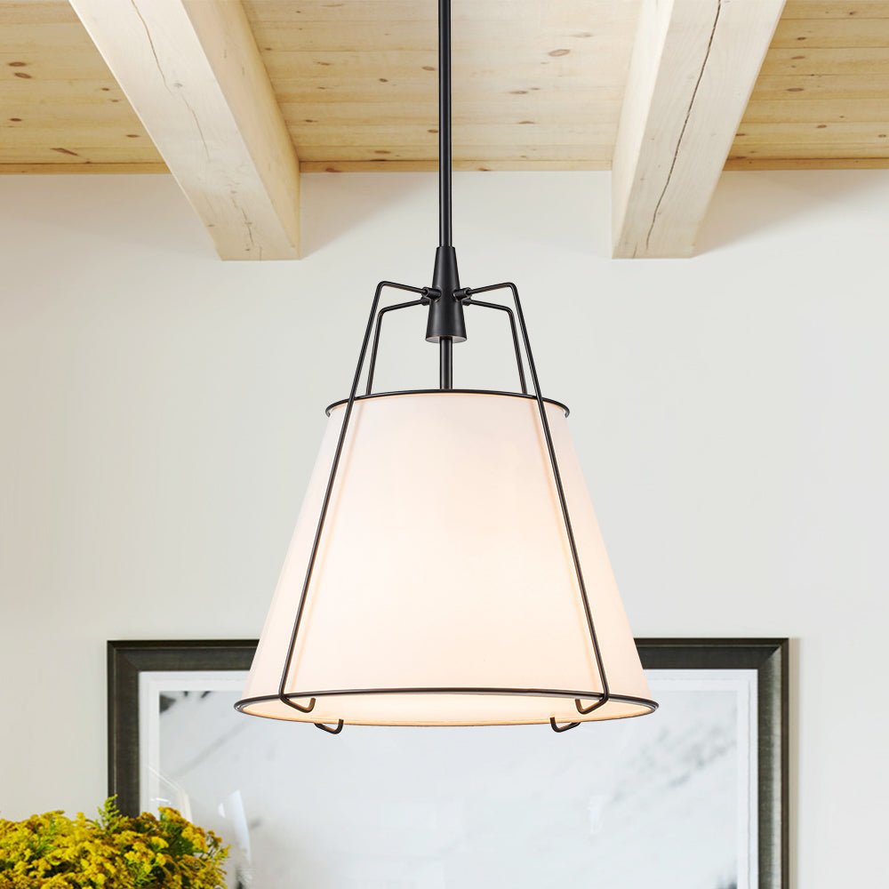 Aurora – 4-Lichts Conische Linnen Taps toelopende Hanglamp
