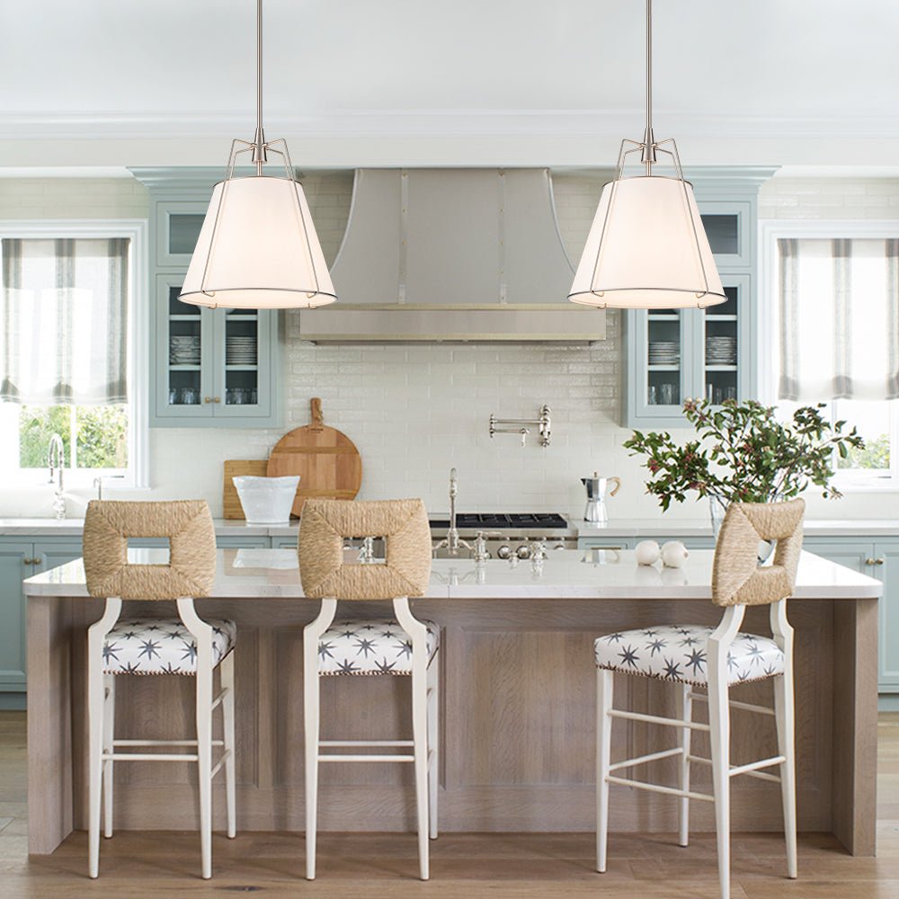 Aurora – 4-Lichts Conische Linnen Taps toelopende Hanglamp