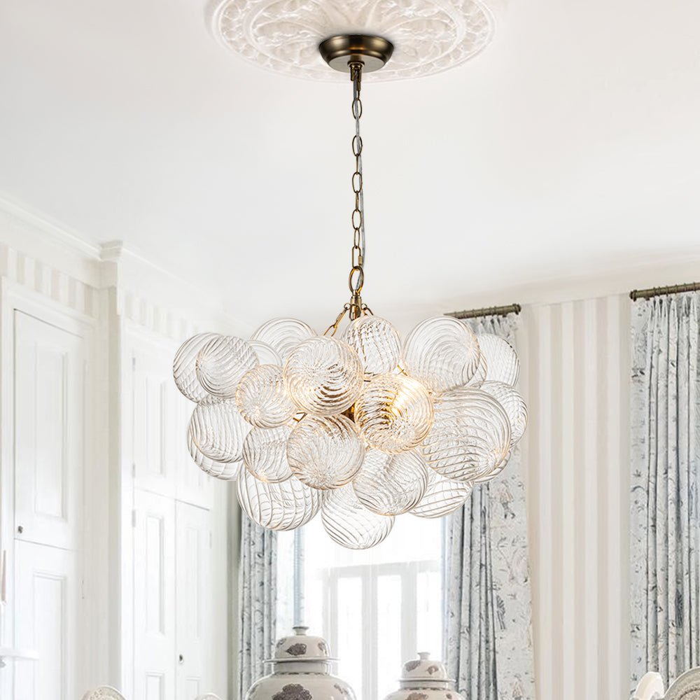 Aveline – Moderne Transparante Geribbelde Bubble Kroonluchter