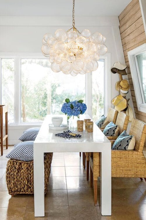 Aveline – Moderne Transparante Geribbelde Bubble Kroonluchter