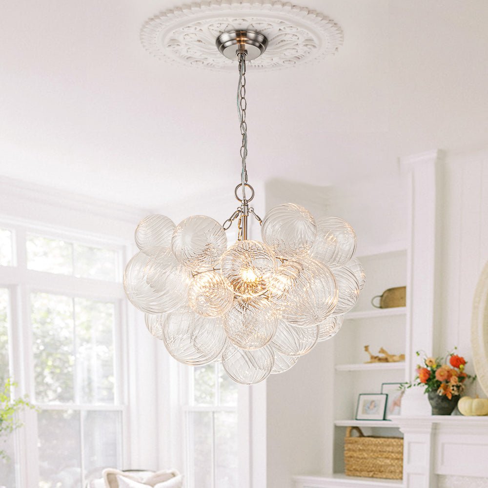 Aveline – Moderne Transparante Geribbelde Bubble Kroonluchter