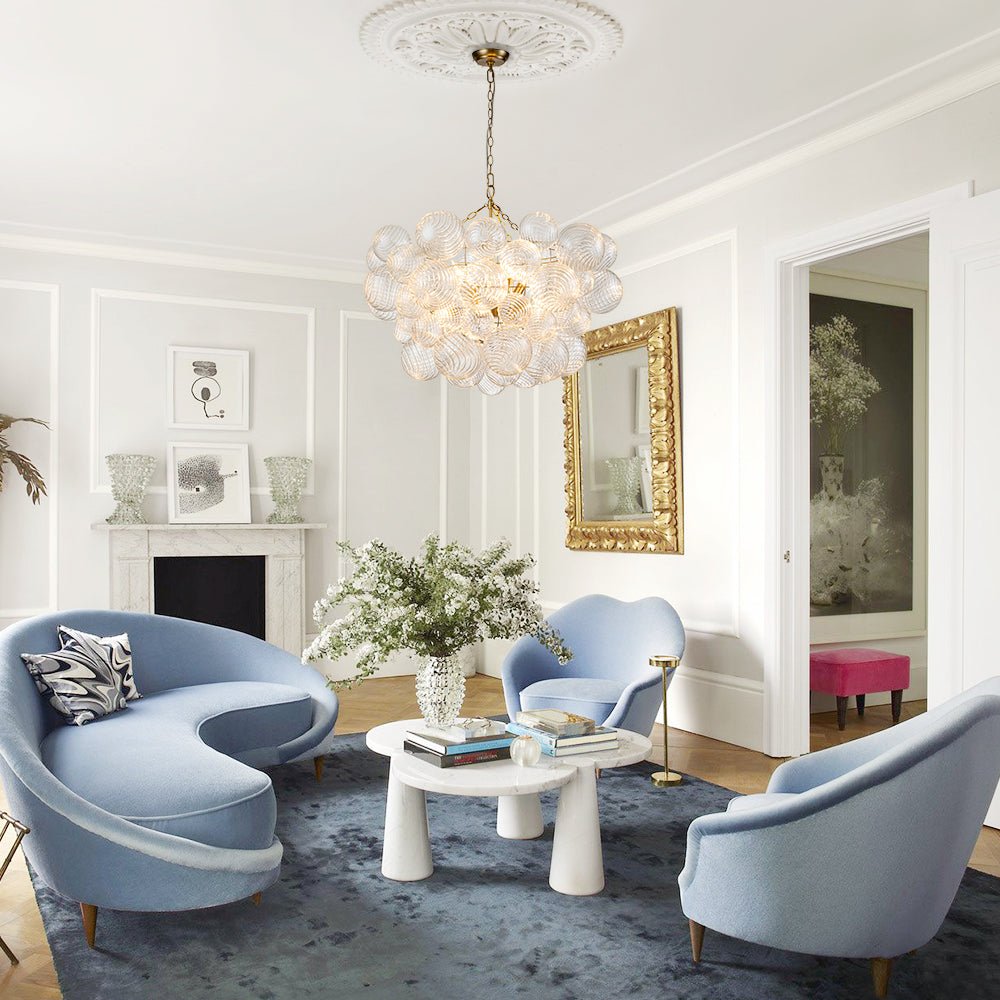 Aveline – Moderne Transparante Geribbelde Bubble Kroonluchter