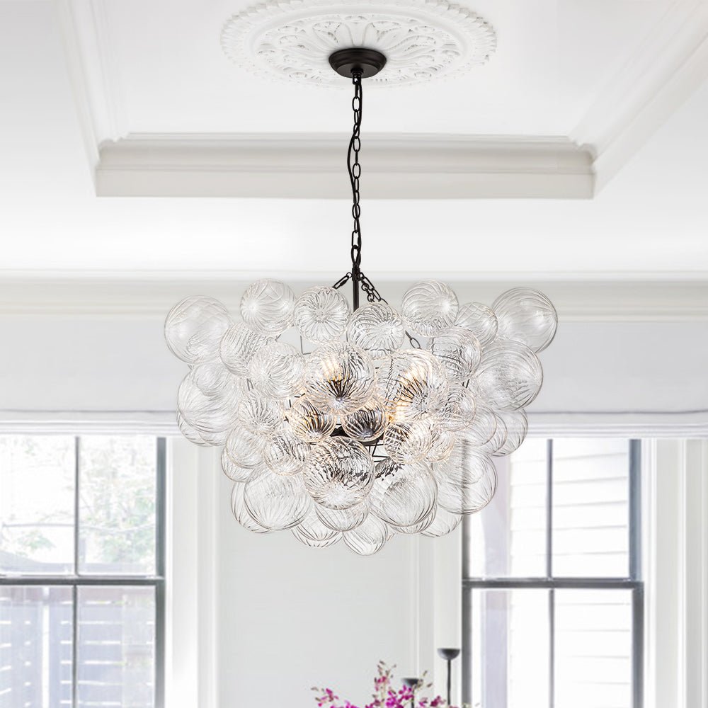 Aveline – Moderne Transparante Geribbelde Bubble Kroonluchter