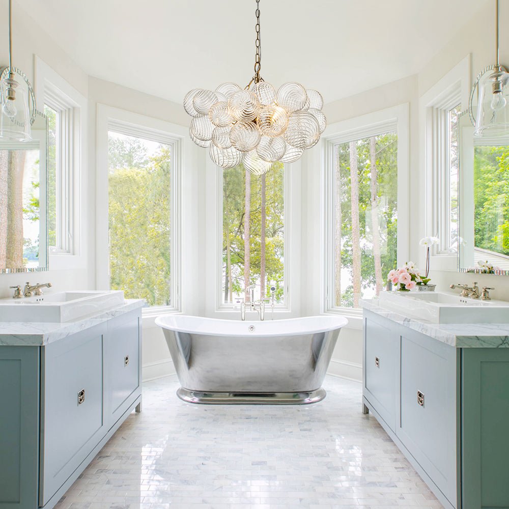 Aveline – Moderne Transparante Geribbelde Bubble Kroonluchter