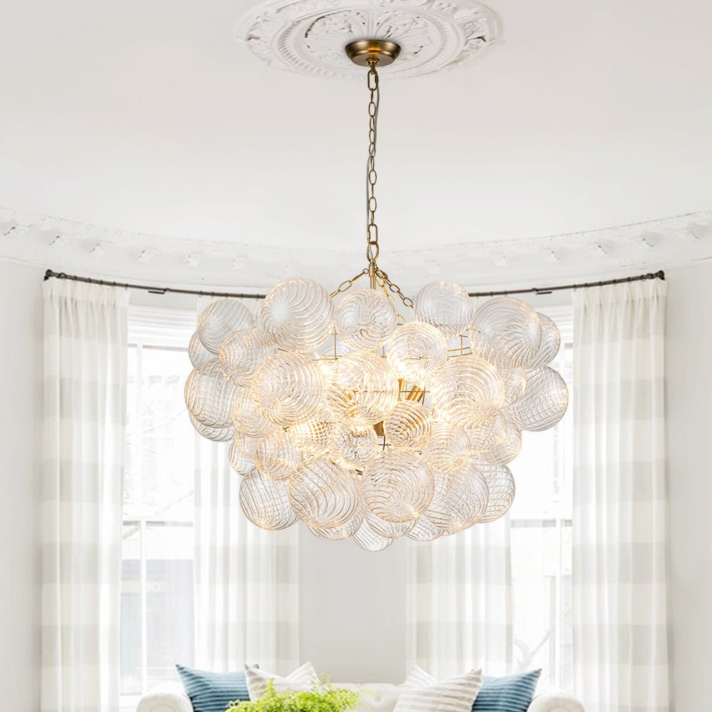 Aveline – Moderne Transparante Geribbelde Bubble Kroonluchter