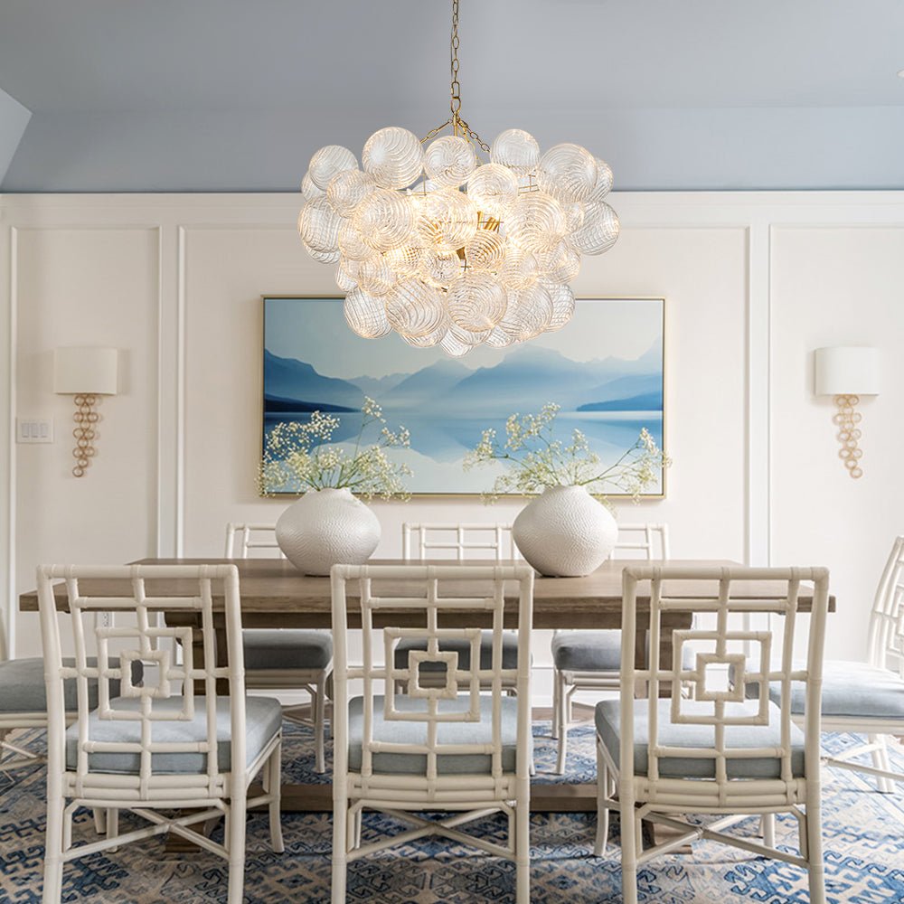 Aveline – Moderne Transparante Geribbelde Bubble Kroonluchter