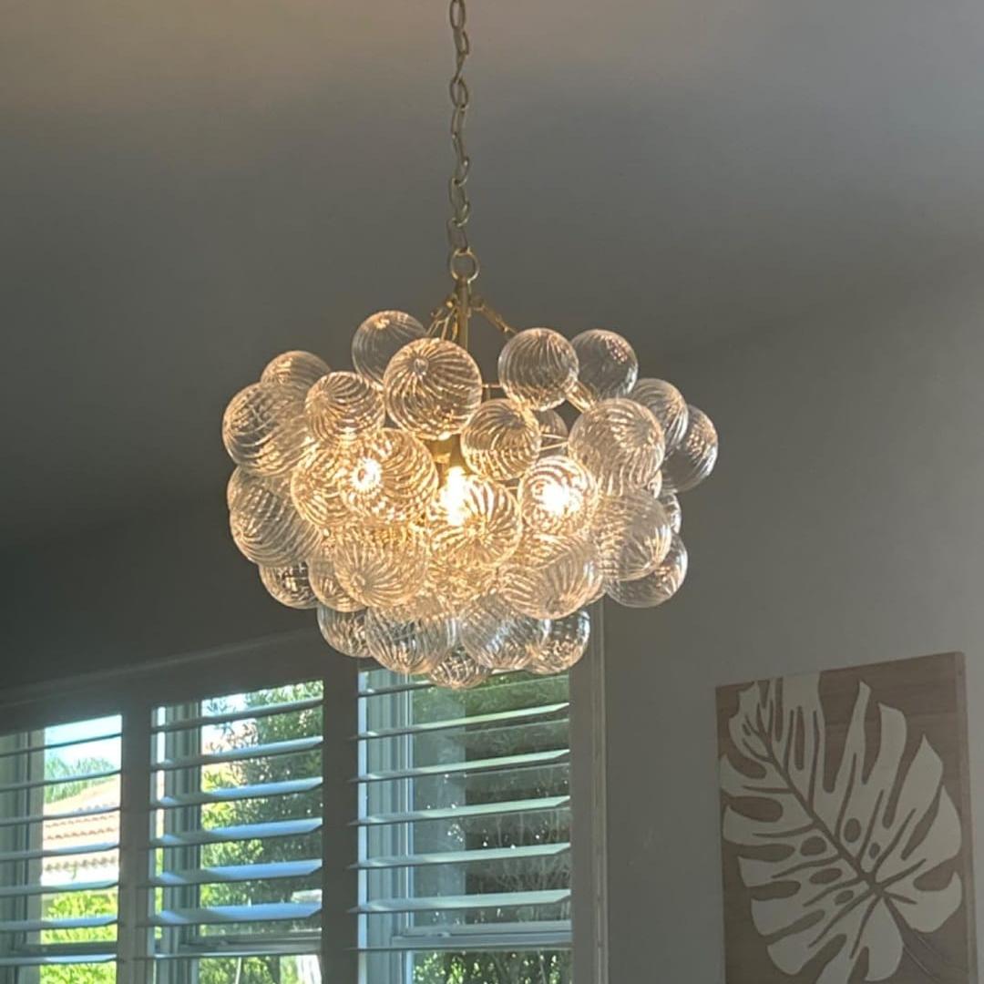 Aveline – Moderne Transparante Geribbelde Bubble Kroonluchter