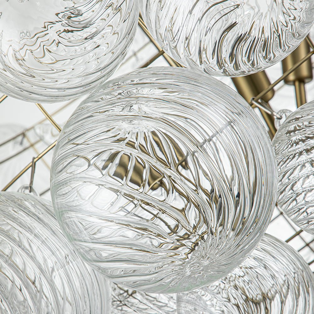 Aveline – Moderne Transparante Geribbelde Bubble Kroonluchter