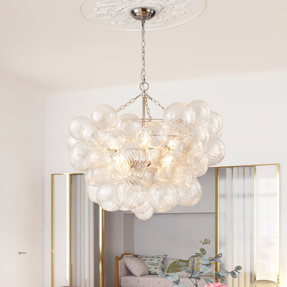Aveline – Moderne Transparante Geribbelde Bubble Kroonluchter