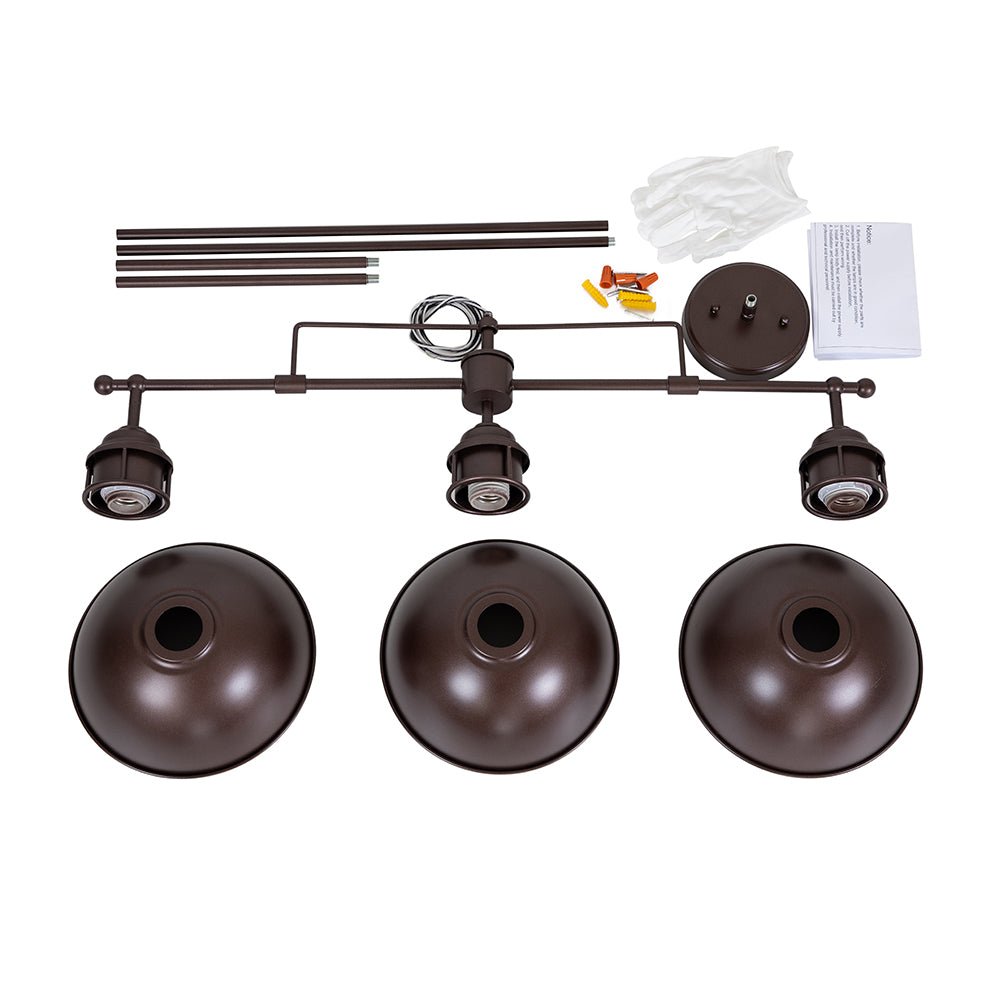 ForgeLine – Industriële 3-Lichts Lineaire Dome Hanglamp