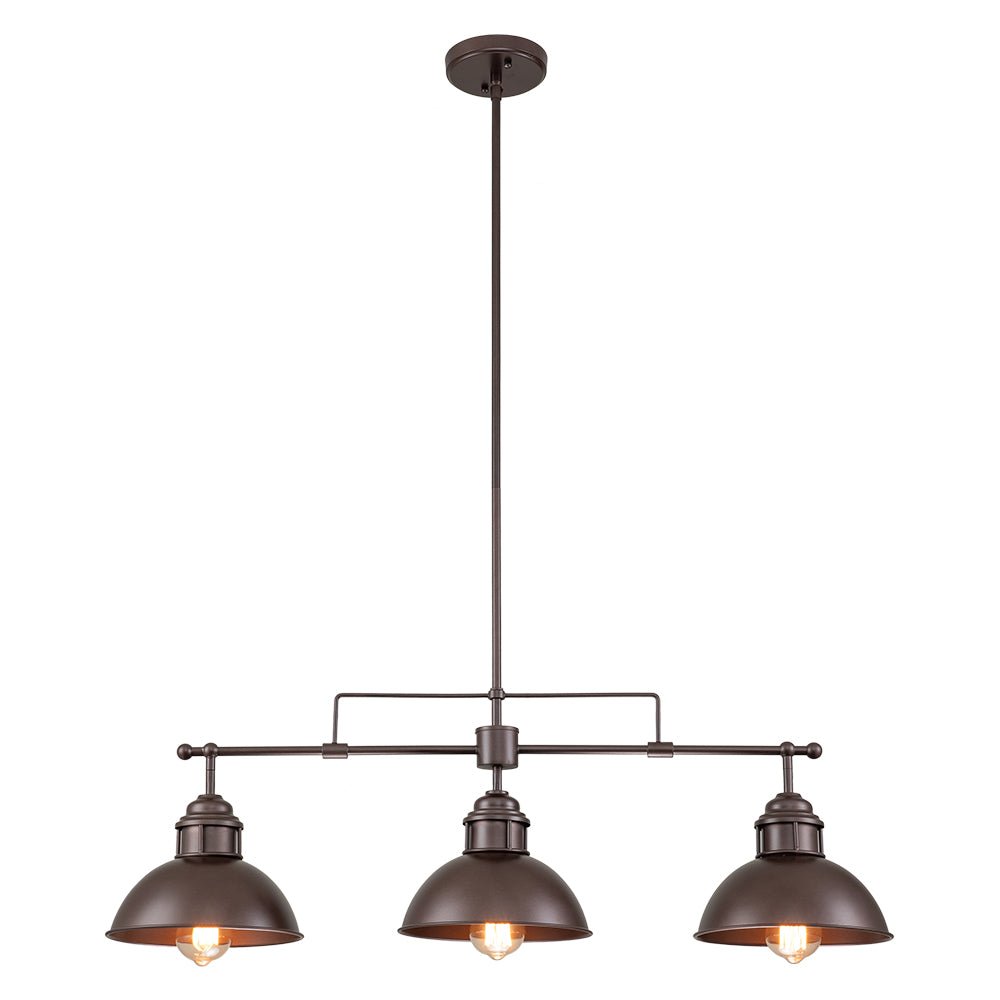 ForgeLine – Industriële 3-Lichts Lineaire Dome Hanglamp