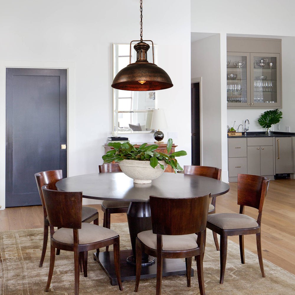 Corvin – Landelijke Industriële Roestkleurige Dome Hanglamp