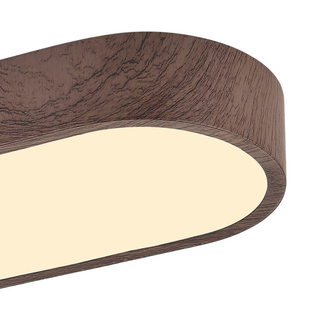 Arden – Nordic 1-Light Ovale LED Plafondlamp Met Houten Accent