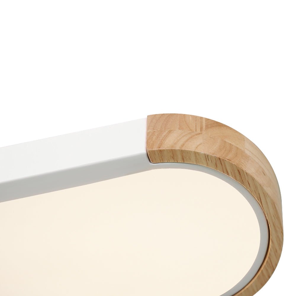 Elora – Ovale LED Plafondlamp Met Houten Accent