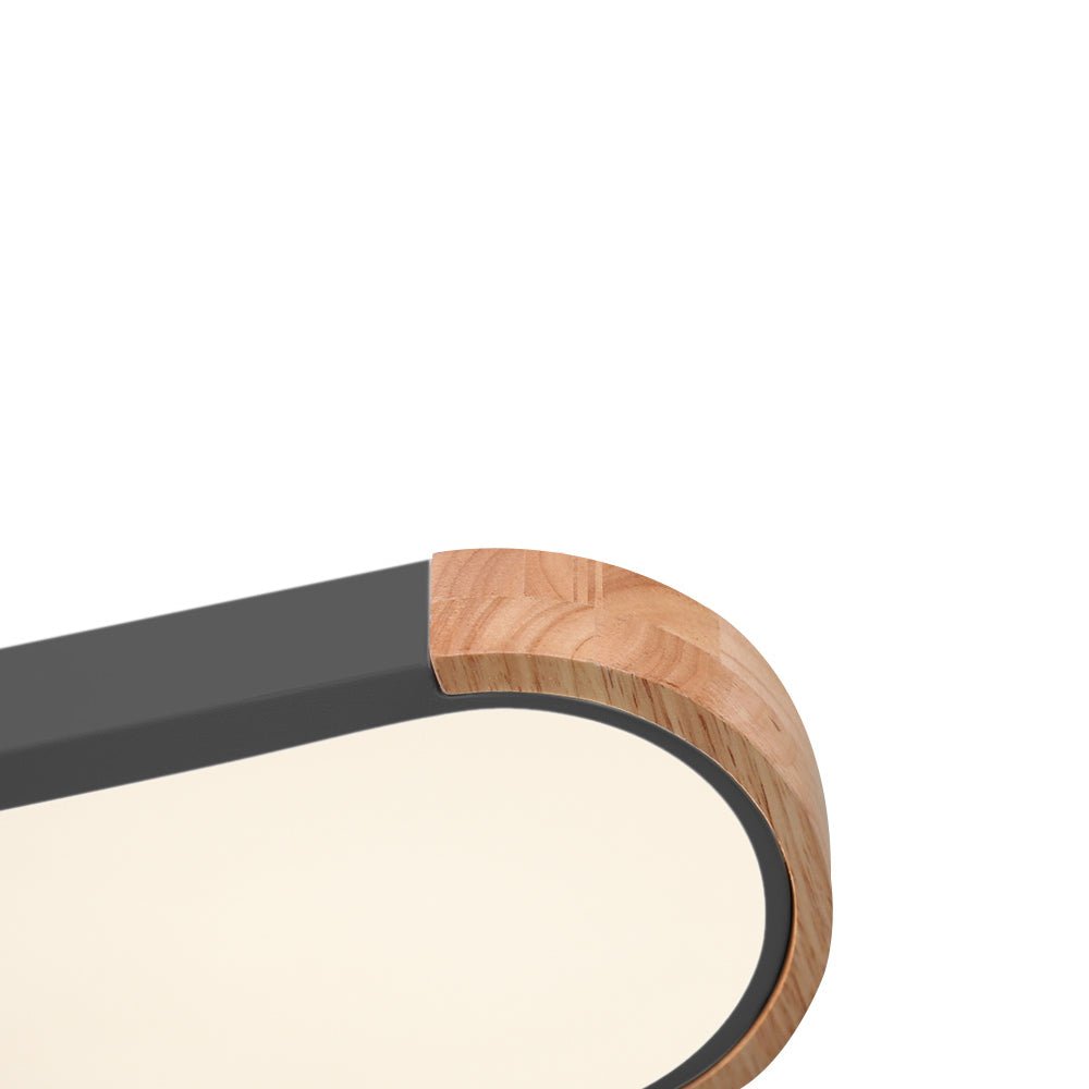 Elora – Ovale LED Plafondlamp Met Houten Accent