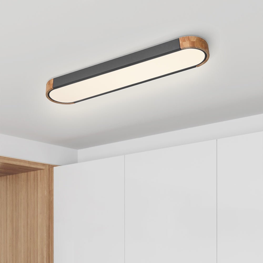 Elora – Ovale LED Plafondlamp Met Houten Accent