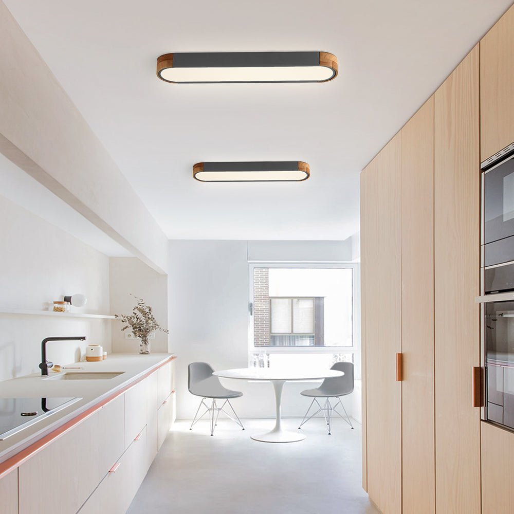Elora – Ovale LED Plafondlamp Met Houten Accent