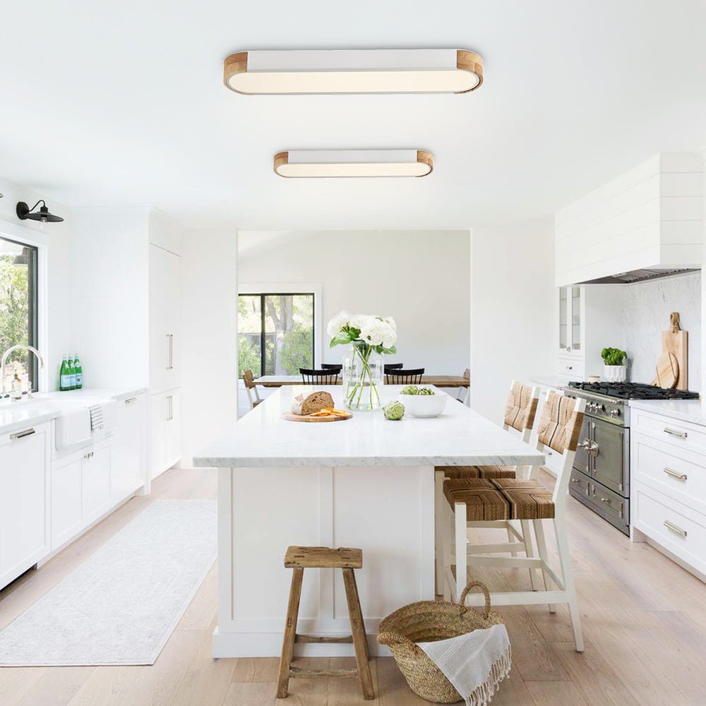Elora – Ovale LED Plafondlamp Met Houten Accent