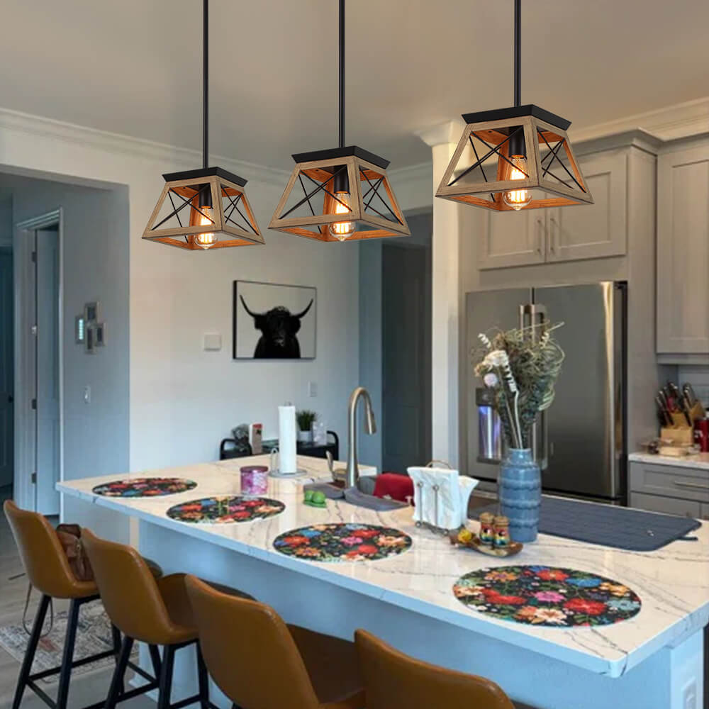 Kaelen – Vierkante Landelijke Hanglamp Met Één Lichtpunt