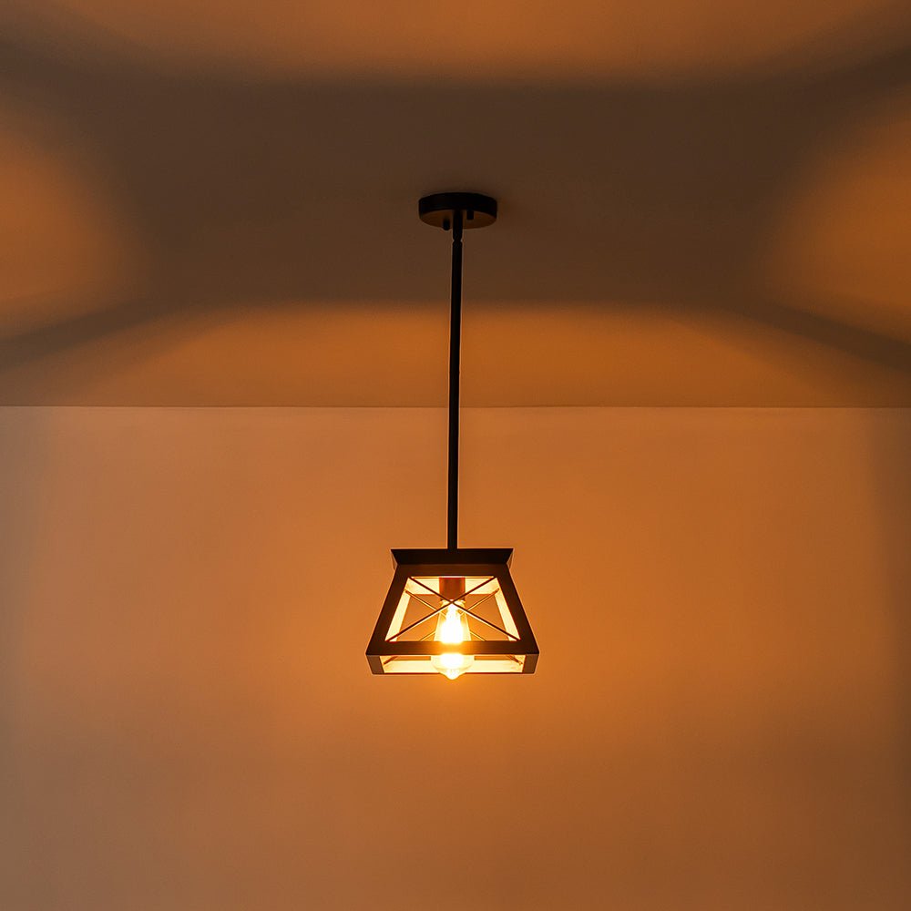Kaelen – Vierkante Landelijke Hanglamp Met Één Lichtpunt