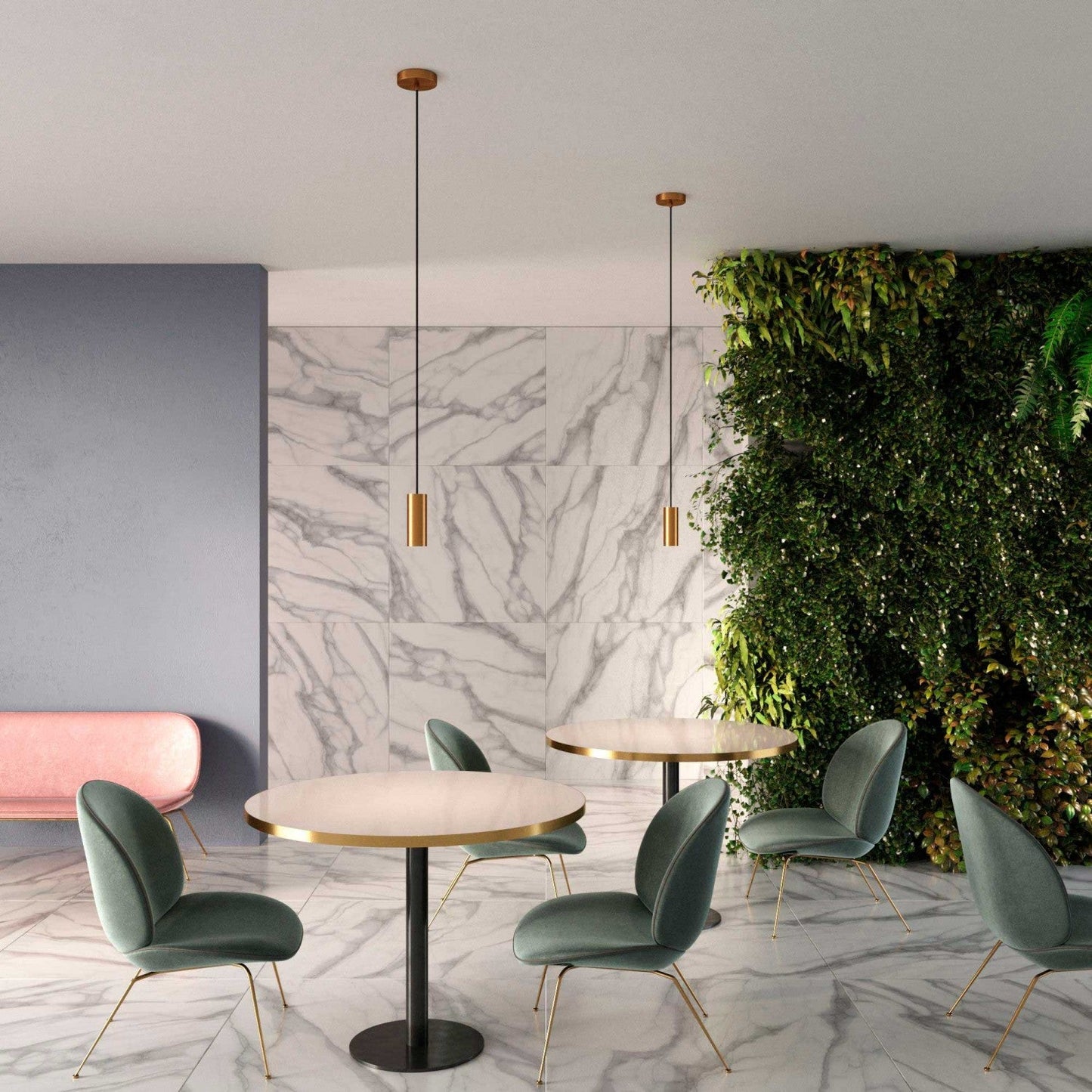 Wickora - Minimalistische Messing Hanglamp Met Strak Buisvormig Design