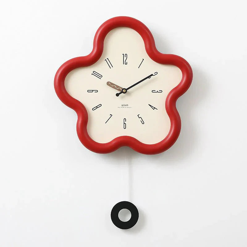 Flora – 3D Bloem Slinger Wandklok met Stil Uurwerk