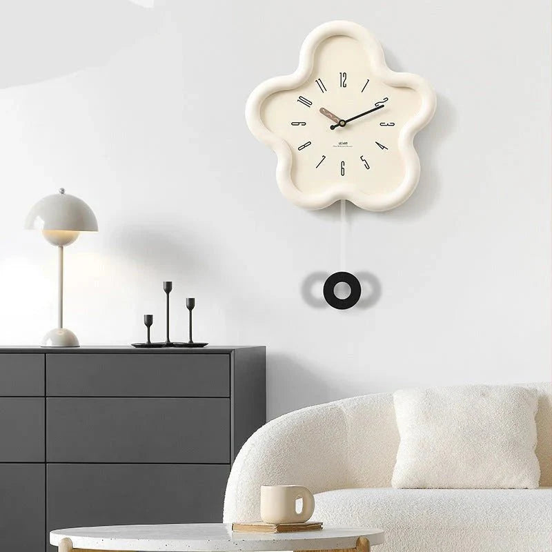 Flora – 3D Bloem Slinger Wandklok met Stil Uurwerk