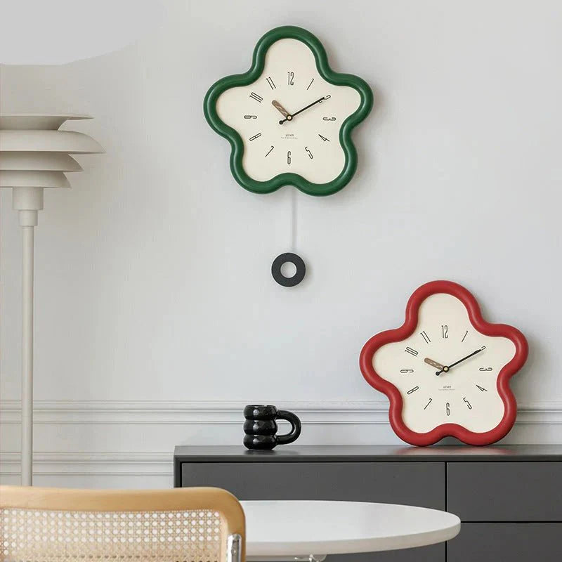 Flora – 3D Bloem Slinger Wandklok met Stil Uurwerk