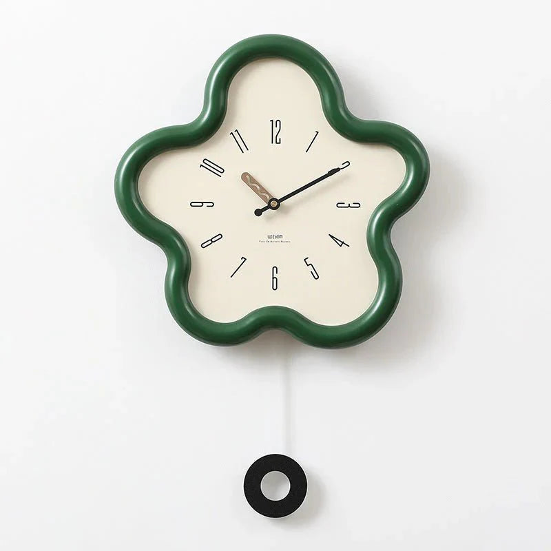 Flora – 3D Bloem Slinger Wandklok met Stil Uurwerk