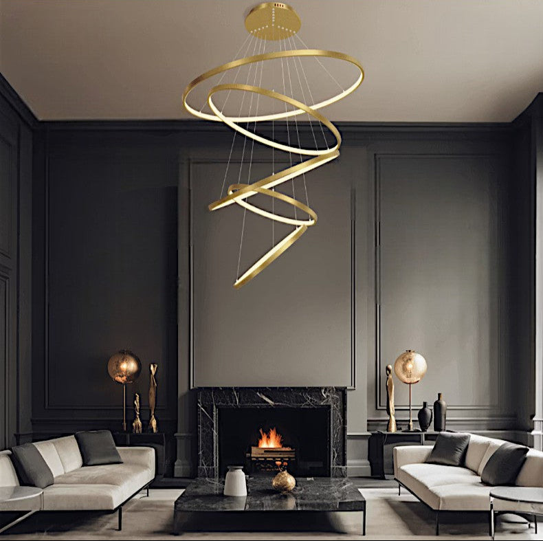 Planora - Moderne Kroonluchter Met Verstelbare Ringen Voor Elegante Binnenverlichting