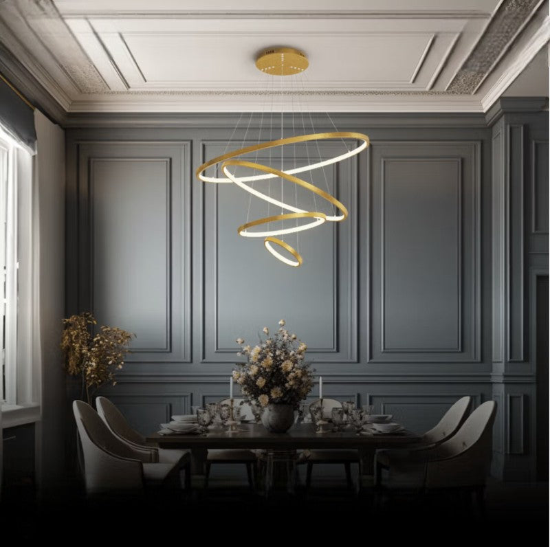 Planora - Moderne Kroonluchter Met Verstelbare Ringen Voor Elegante Binnenverlichting