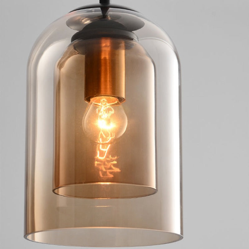 Mica – Mid-Century Hanglamp met Dubbel Glas (Plafondlamp, E27)