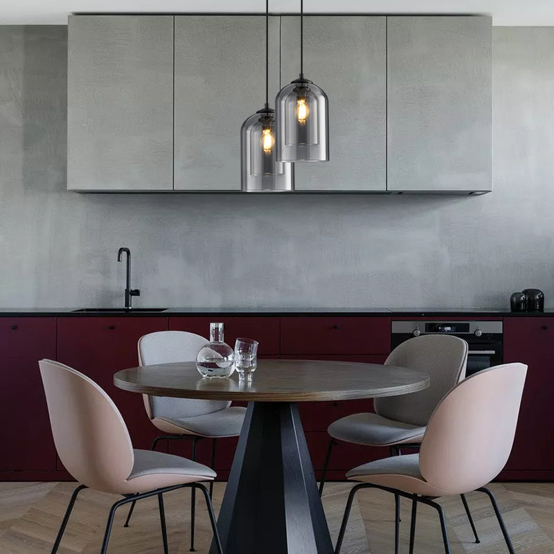 Mica – Mid-Century Hanglamp met Dubbel Glas (Plafondlamp, E27)