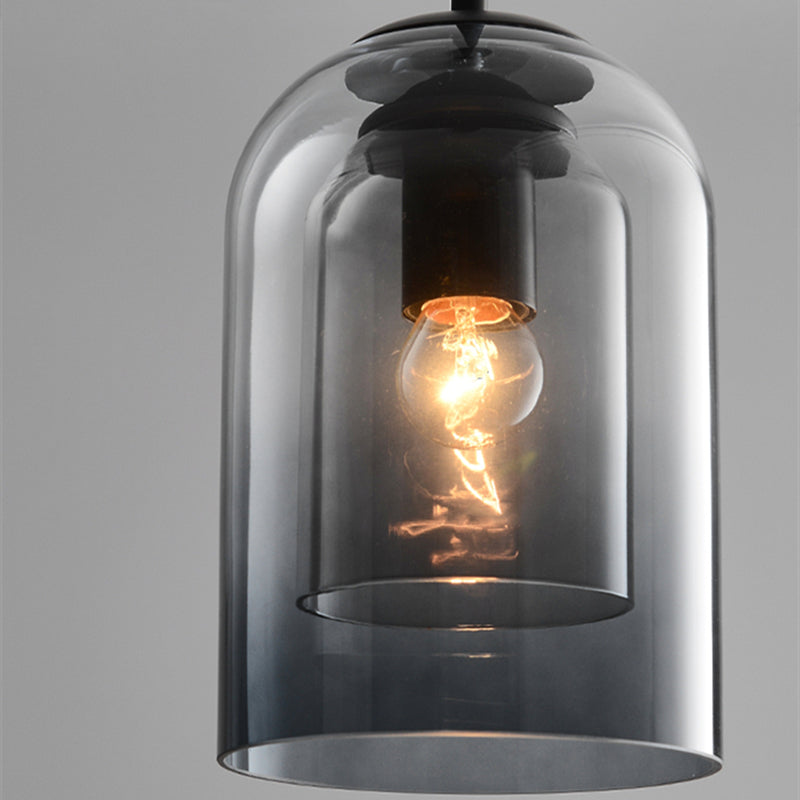 Mica – Mid-Century Hanglamp met Dubbel Glas (Plafondlamp, E27)