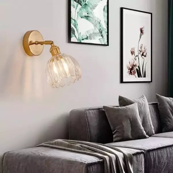 Floriva – Retro Tulpenknop Glazen Wandlamp voor Elegante Interieurs