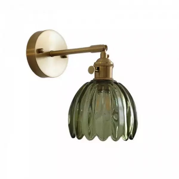 Floriva – Retro Tulpenknop Glazen Wandlamp voor Elegante Interieurs