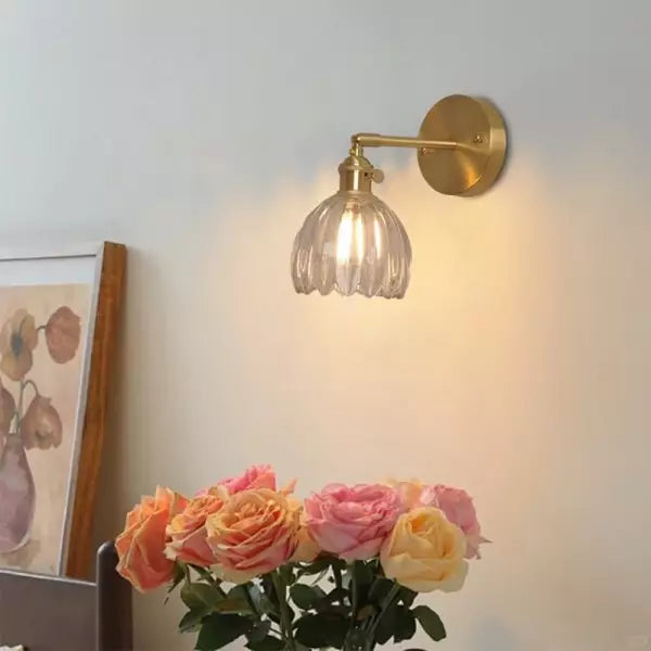 Floriva – Retro Tulpenknop Glazen Wandlamp voor Elegante Interieurs