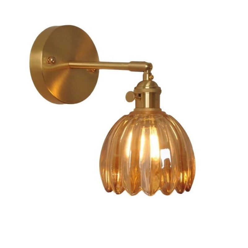 Floriva – Retro Tulpenknop Glazen Wandlamp voor Elegante Interieurs