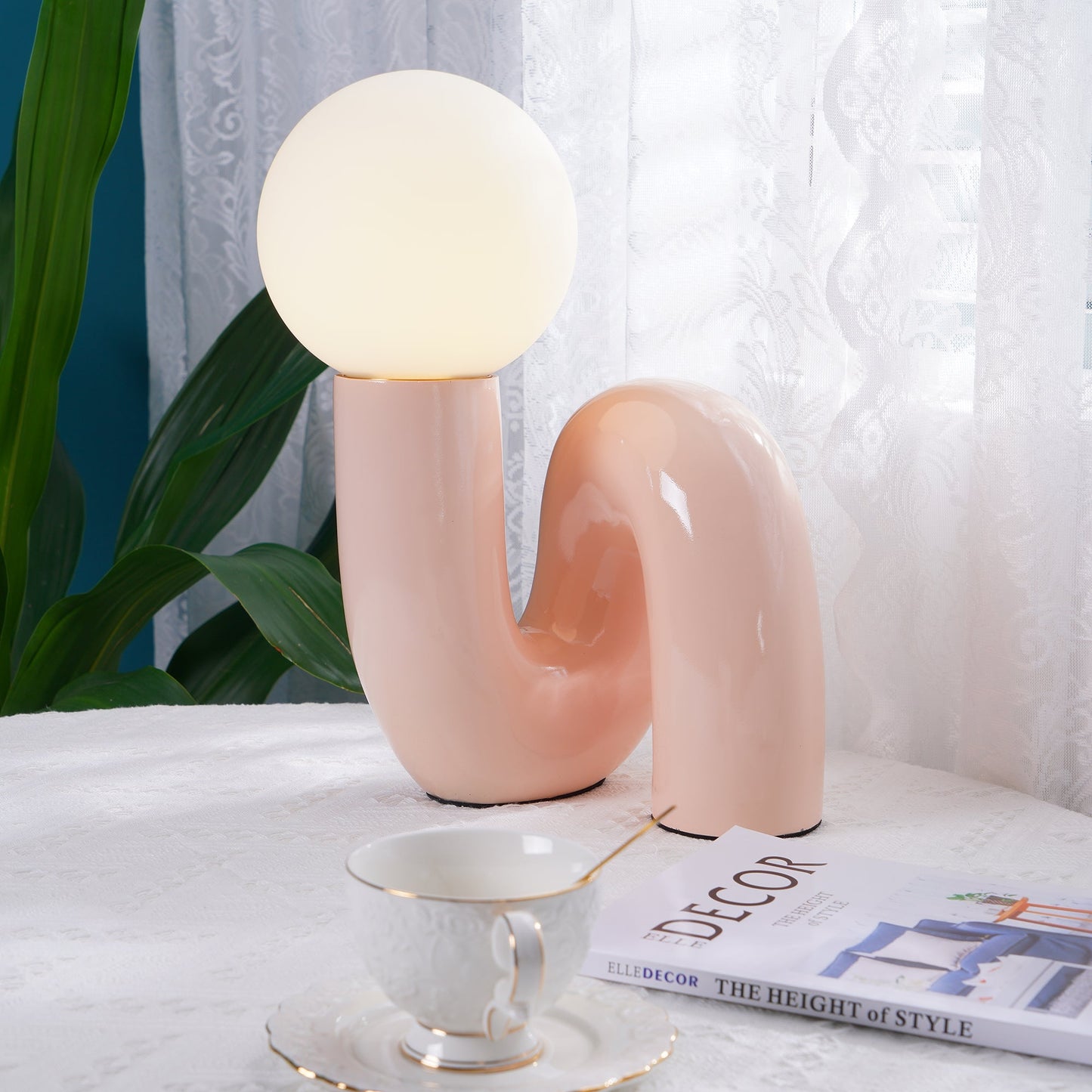 Glowra - Artistieke Spiraalvormige Glazen Tafellamp Met Strakke Transparante Afwerking