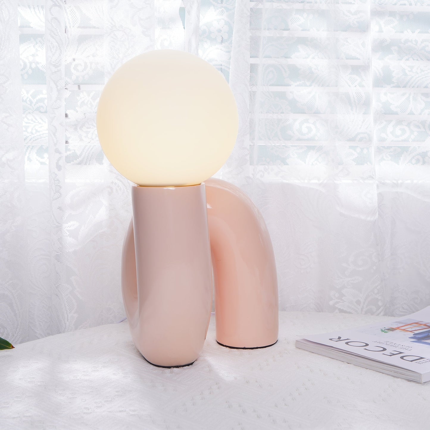 Glowra - Artistieke Spiraalvormige Glazen Tafellamp Met Strakke Transparante Afwerking