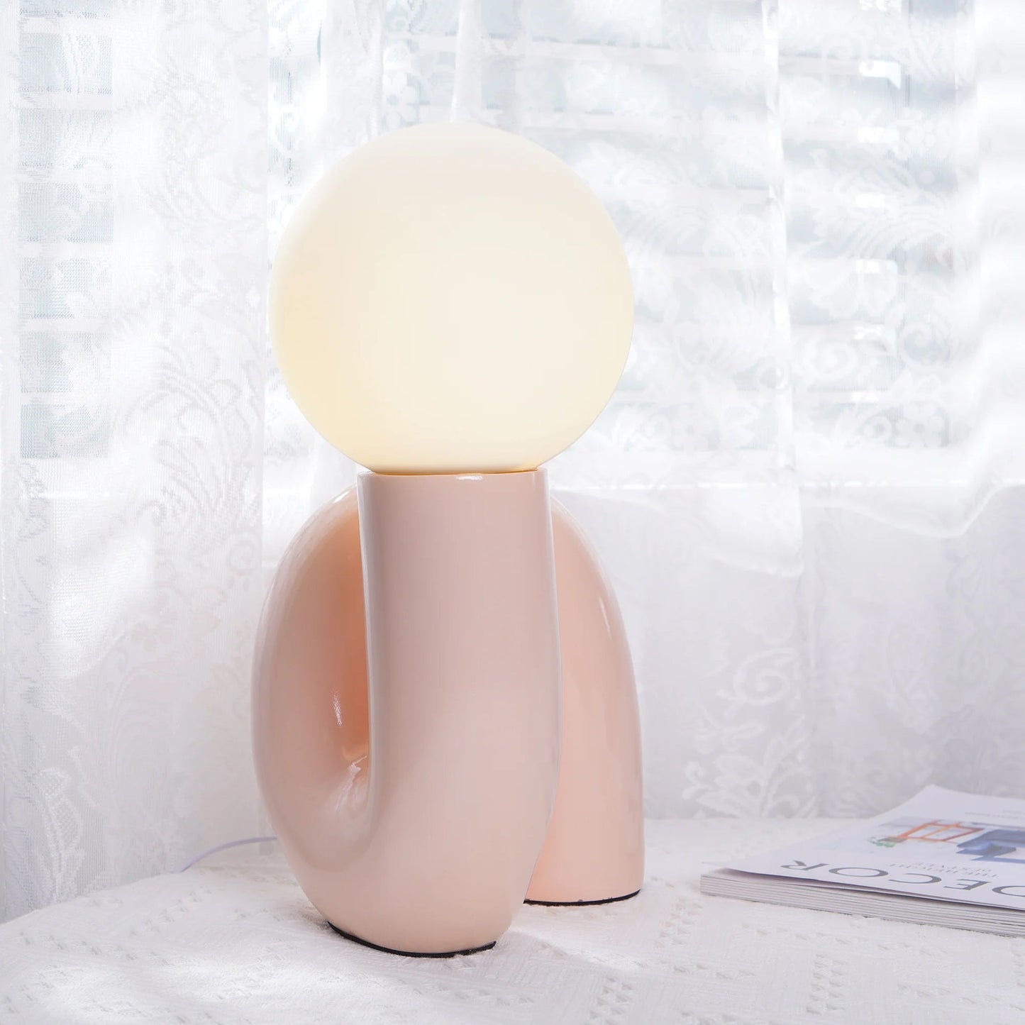 Glowra - Artistieke Spiraalvormige Glazen Tafellamp Met Strakke Transparante Afwerking